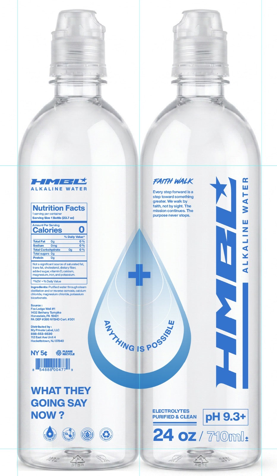 HMBL Alkaline + Antioxidant Water - 24 fl oz Bottle: Non-Caffeinated